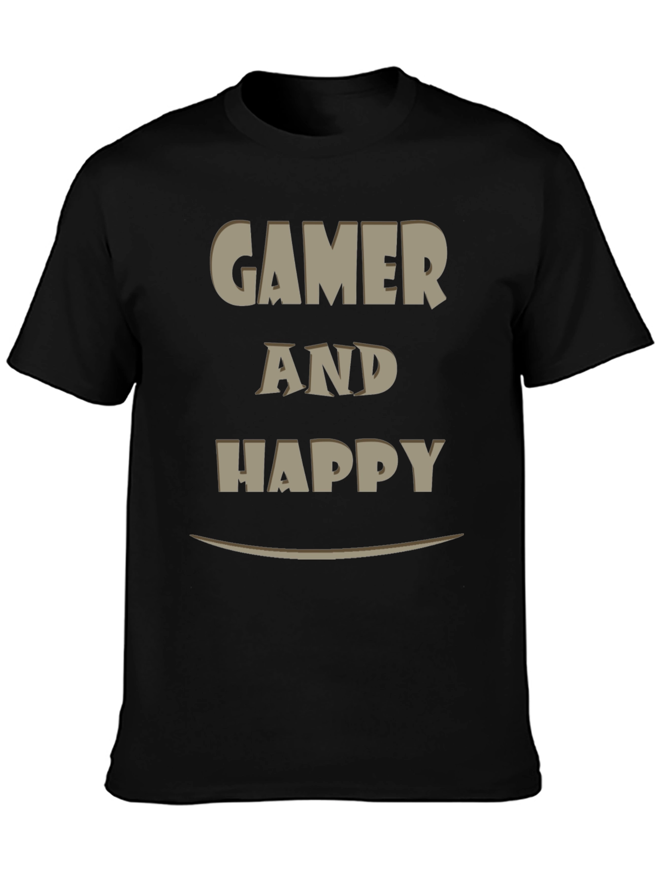 Gamer and Happy Graphic T-Shirt - Casual Wear