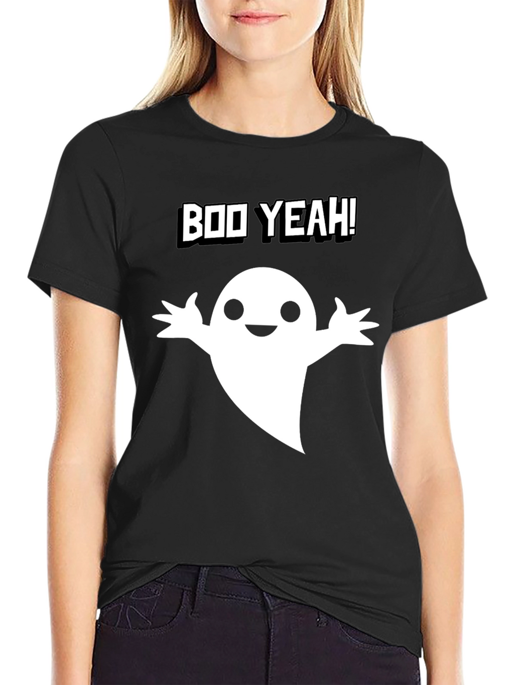 Boo Yeah! Ghost Graphic Tee - Halloween Fun