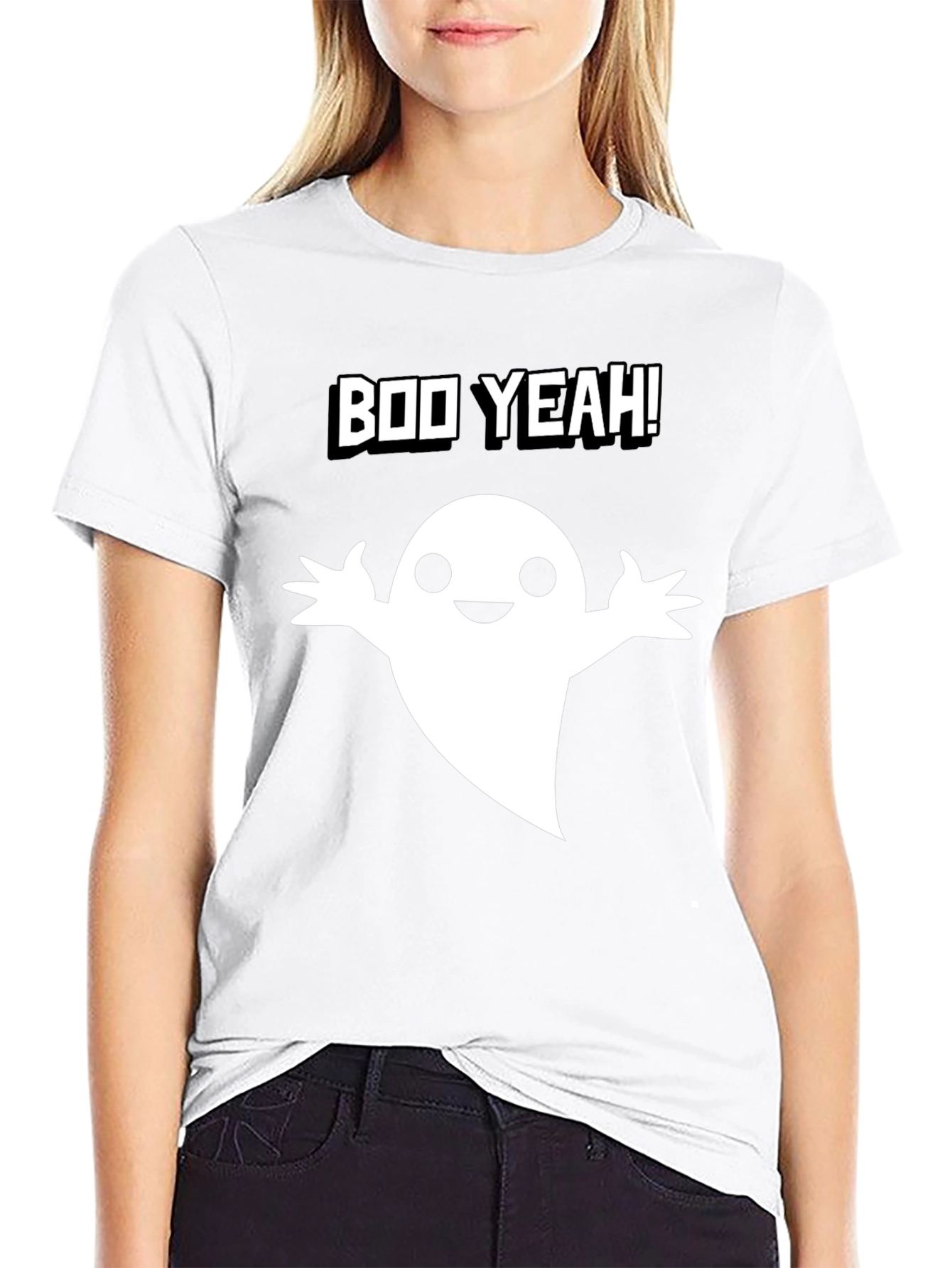 Boo Yeah! Ghost Graphic Tee - Halloween Fun