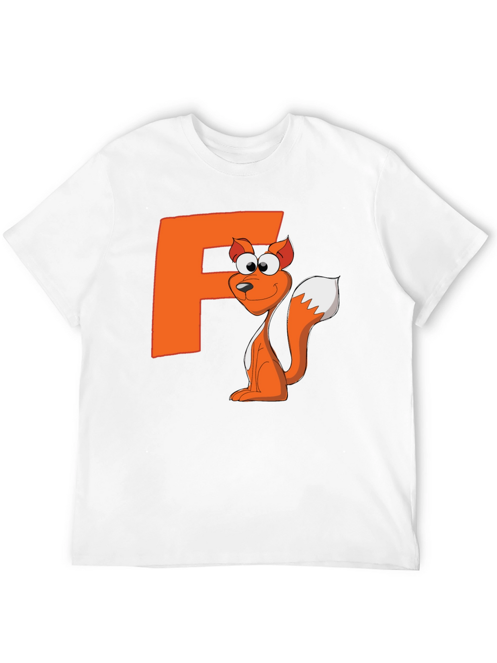 Fox Cartoon Graphic Black T-Shirt