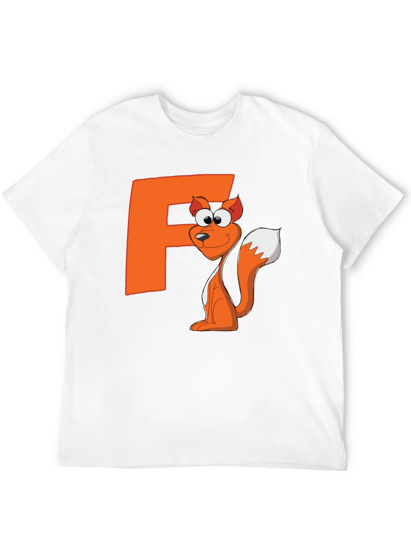 Fox Cartoon Graphic Black T-Shirt
