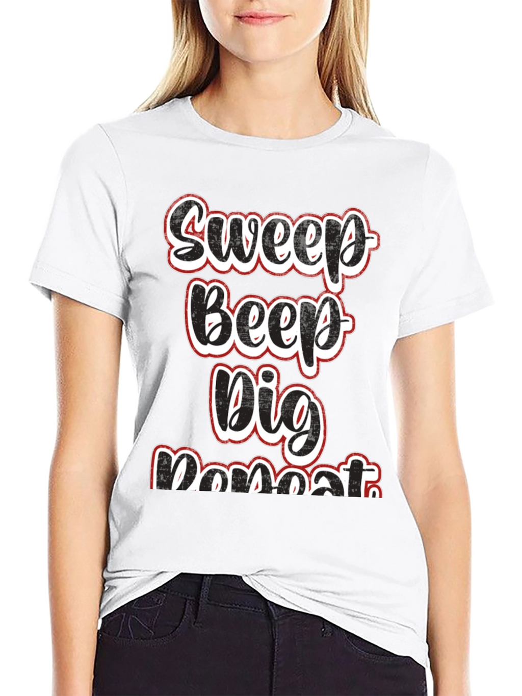 Sweep Beep Dig Repeat Black Graphic Tee
