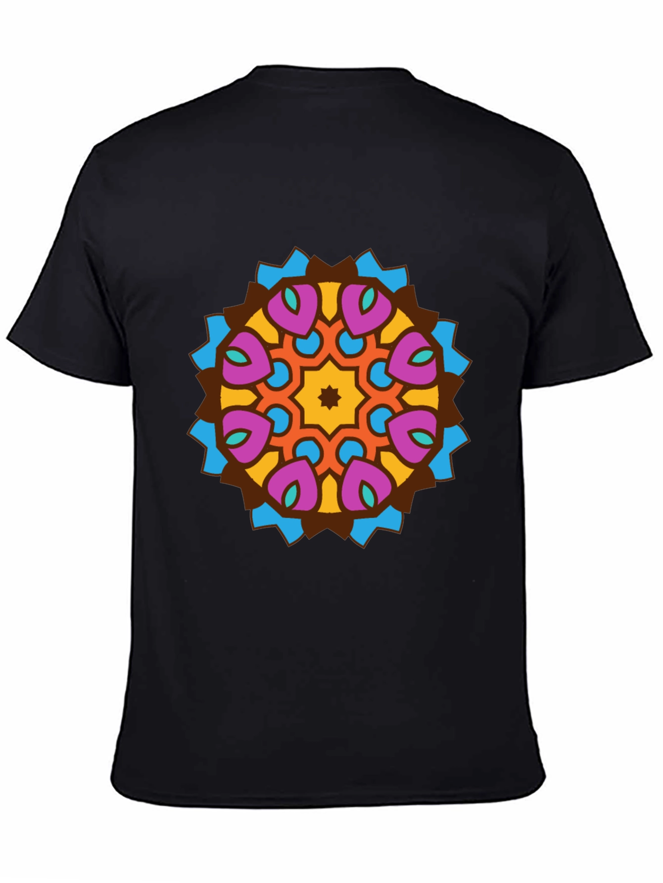 Mandala Graphic Tee - Stylish Mens Black T-Shirt