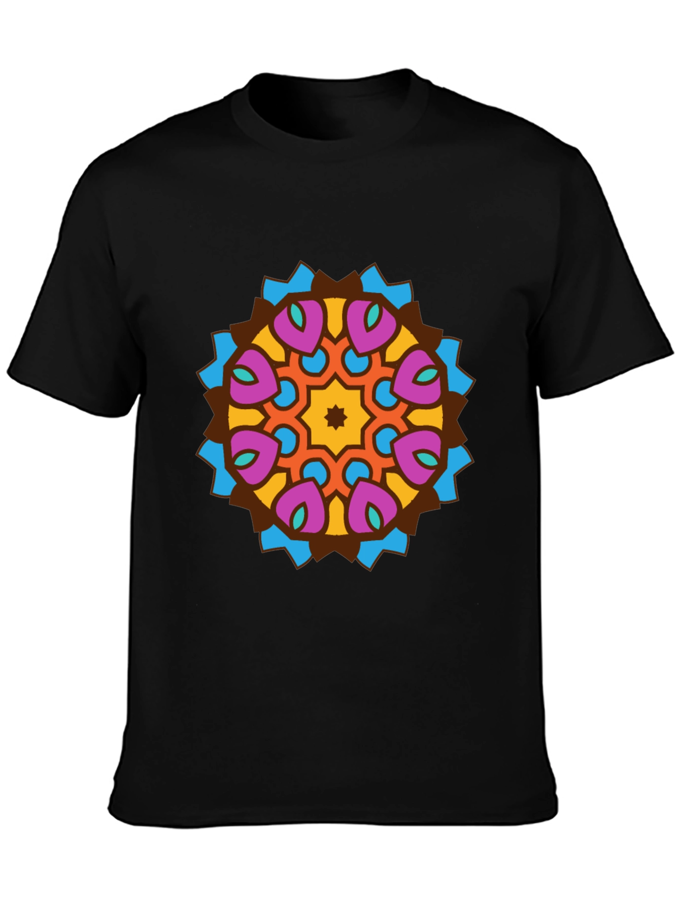 Mandala Graphic Tee - Stylish Mens Black T-Shirt