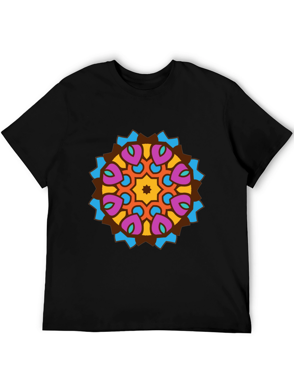 Mandala Graphic Tee - Stylish Mens Black T-Shirt