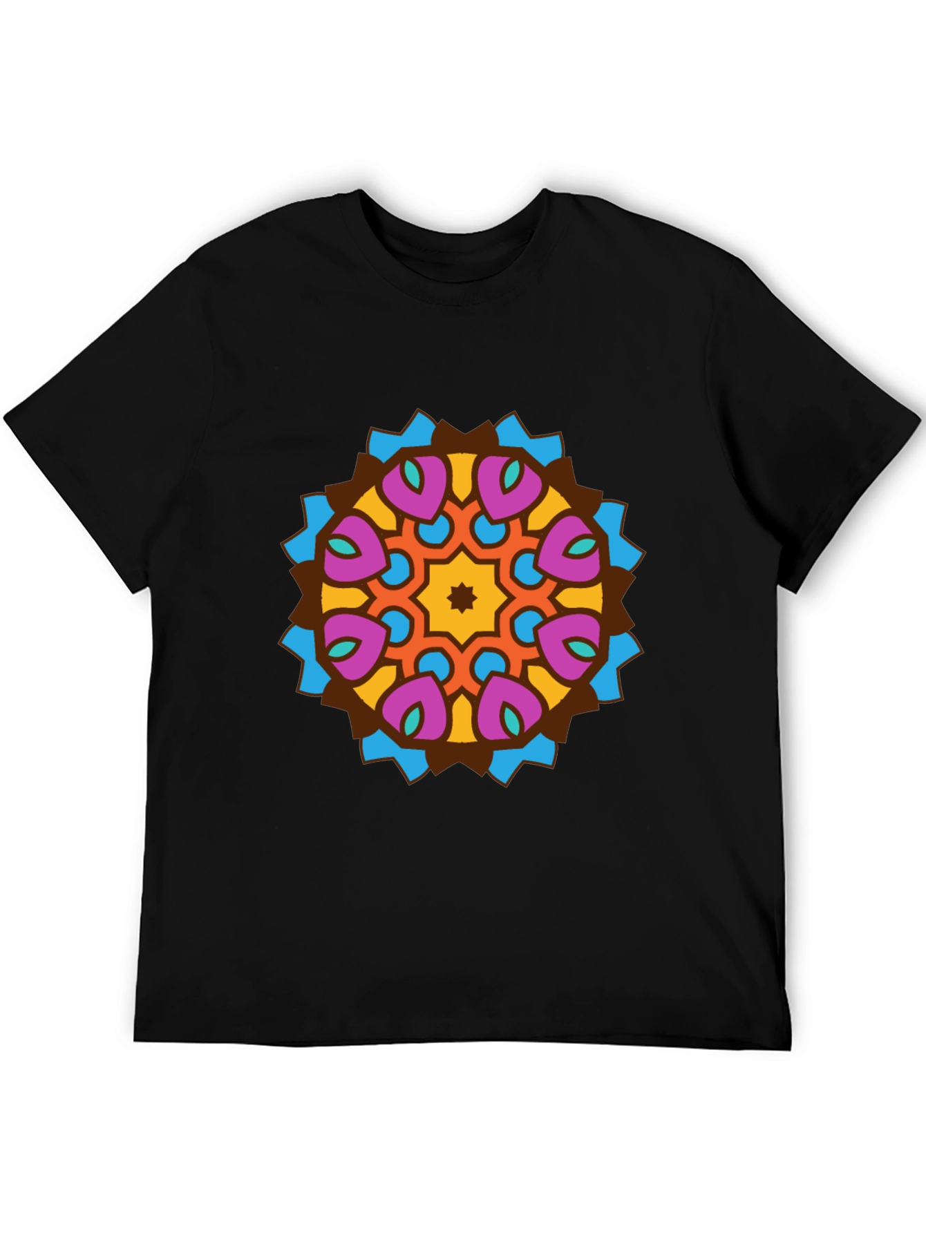 Mandala Graphic Tee - Stylish Mens Black T-Shirt
