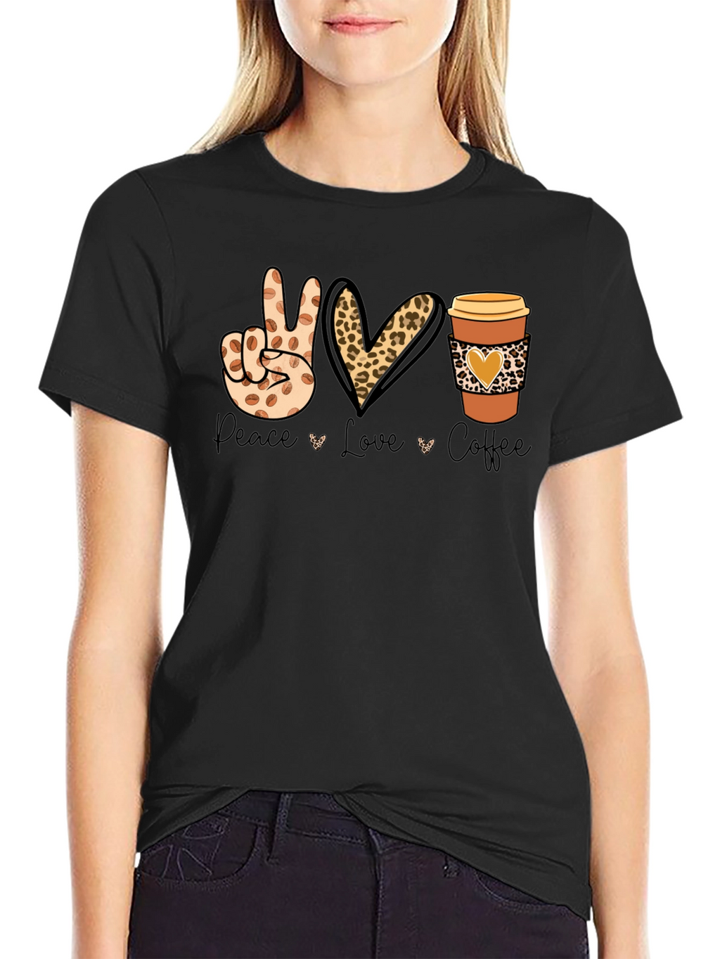 Peace Love Coffee Graphic T-Shirt