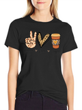 Peace Love Coffee Graphic T-Shirt
