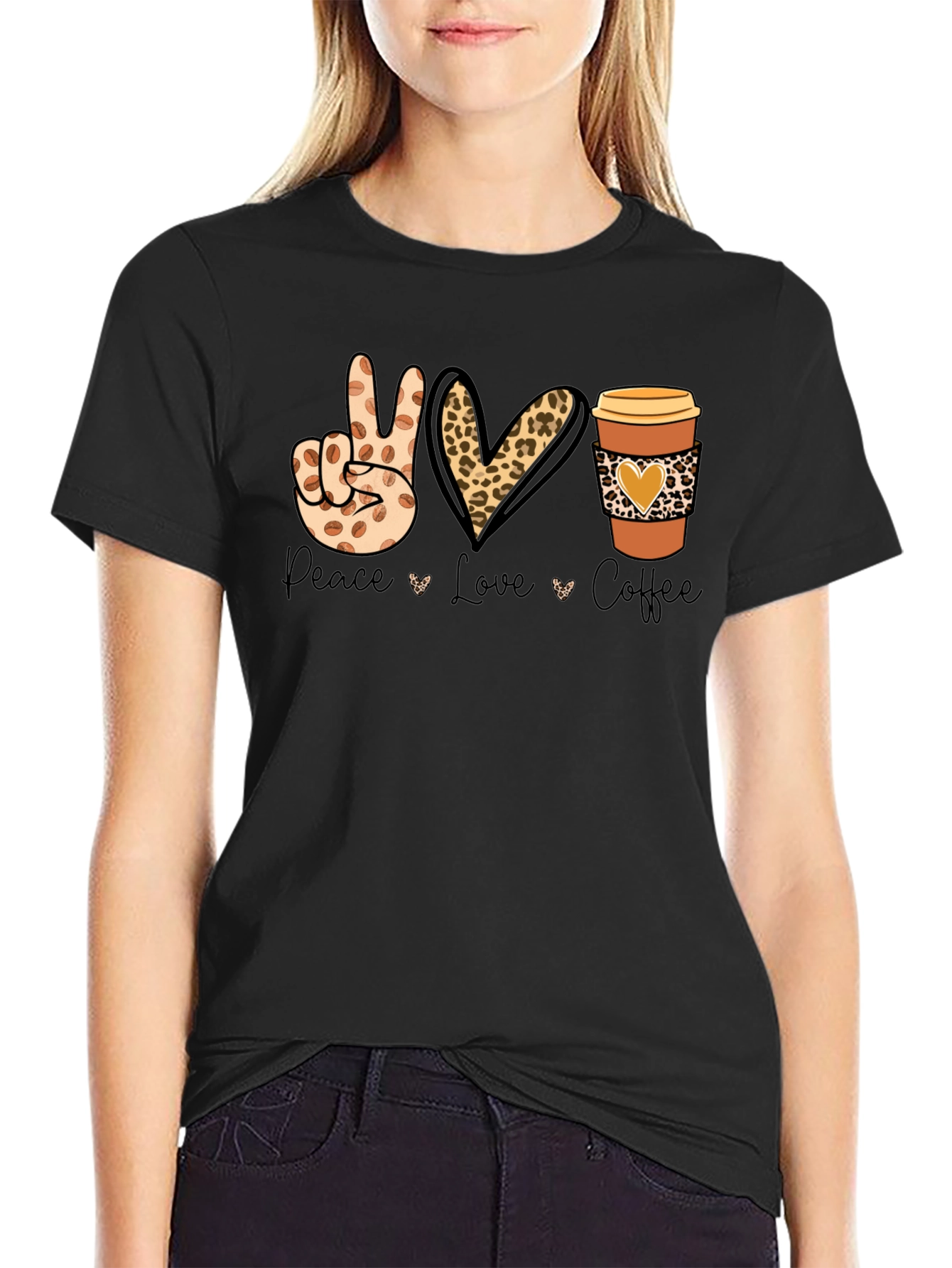 Peace Love Coffee Graphic T-Shirt