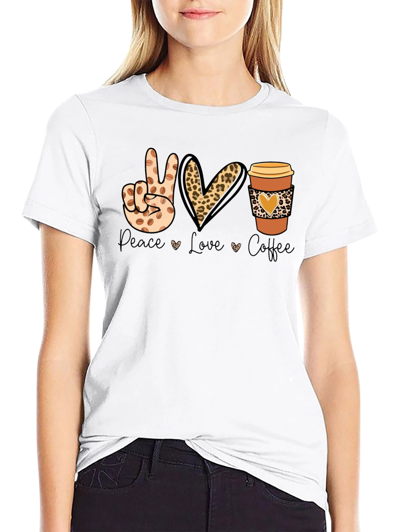 Peace Love Coffee Graphic T-Shirt