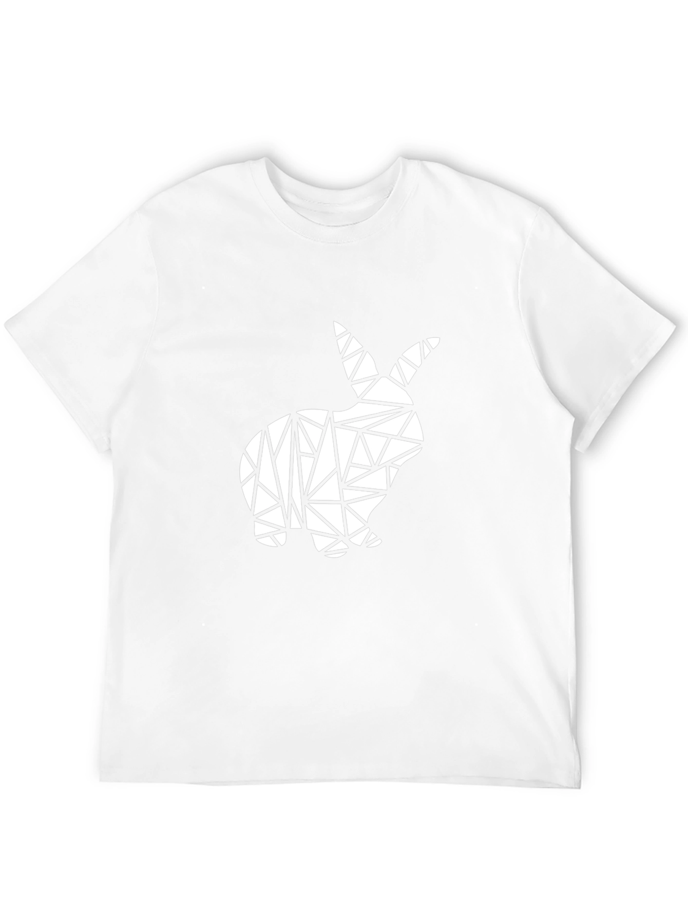 Geometric Rabbit Graphic Tee - Modern Mens Black T-Shirt