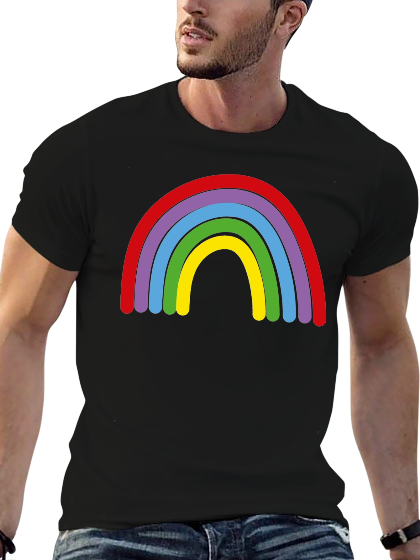 Rainbow Graphic Black T-Shirt
