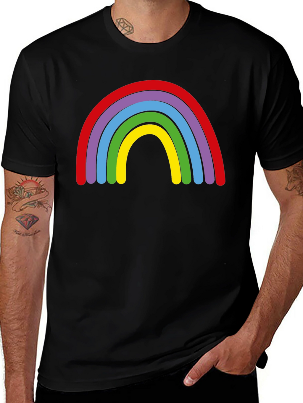 Rainbow Graphic Black T-Shirt
