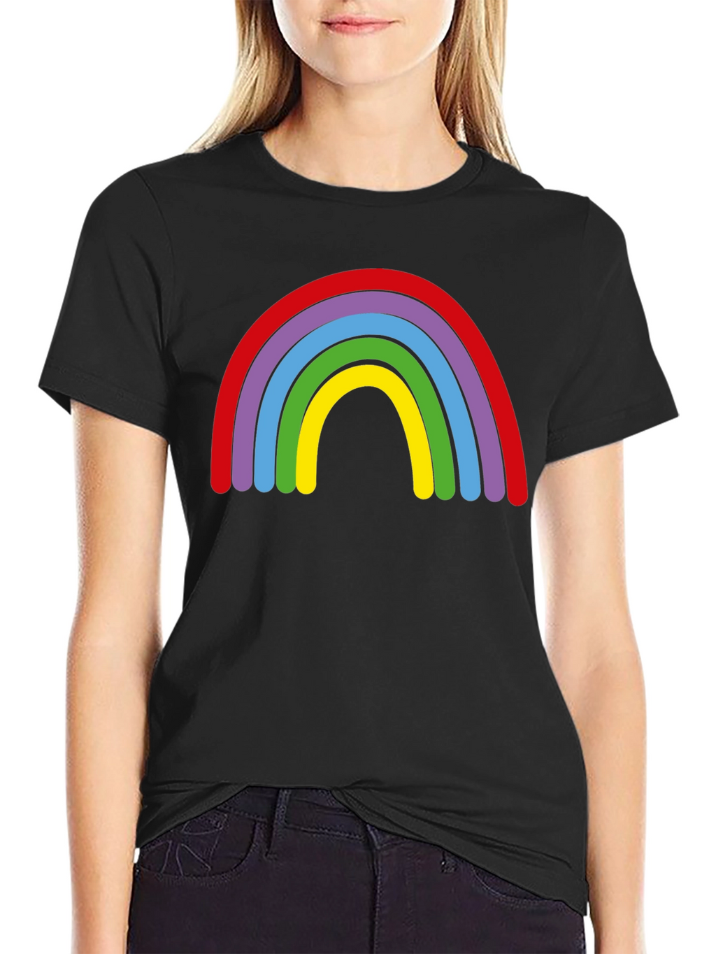 Rainbow Graphic Black T-Shirt