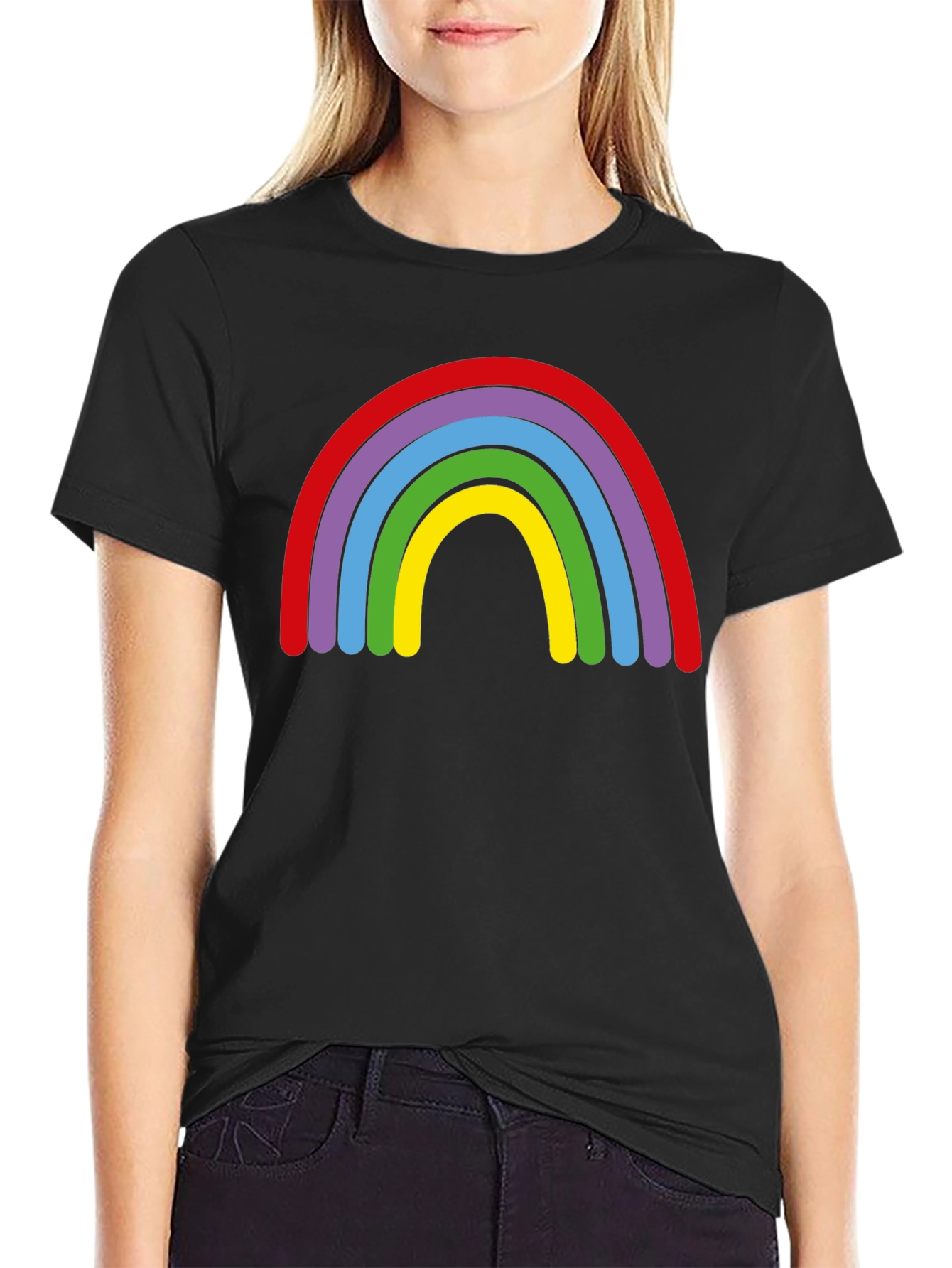 Rainbow Graphic Black T-Shirt