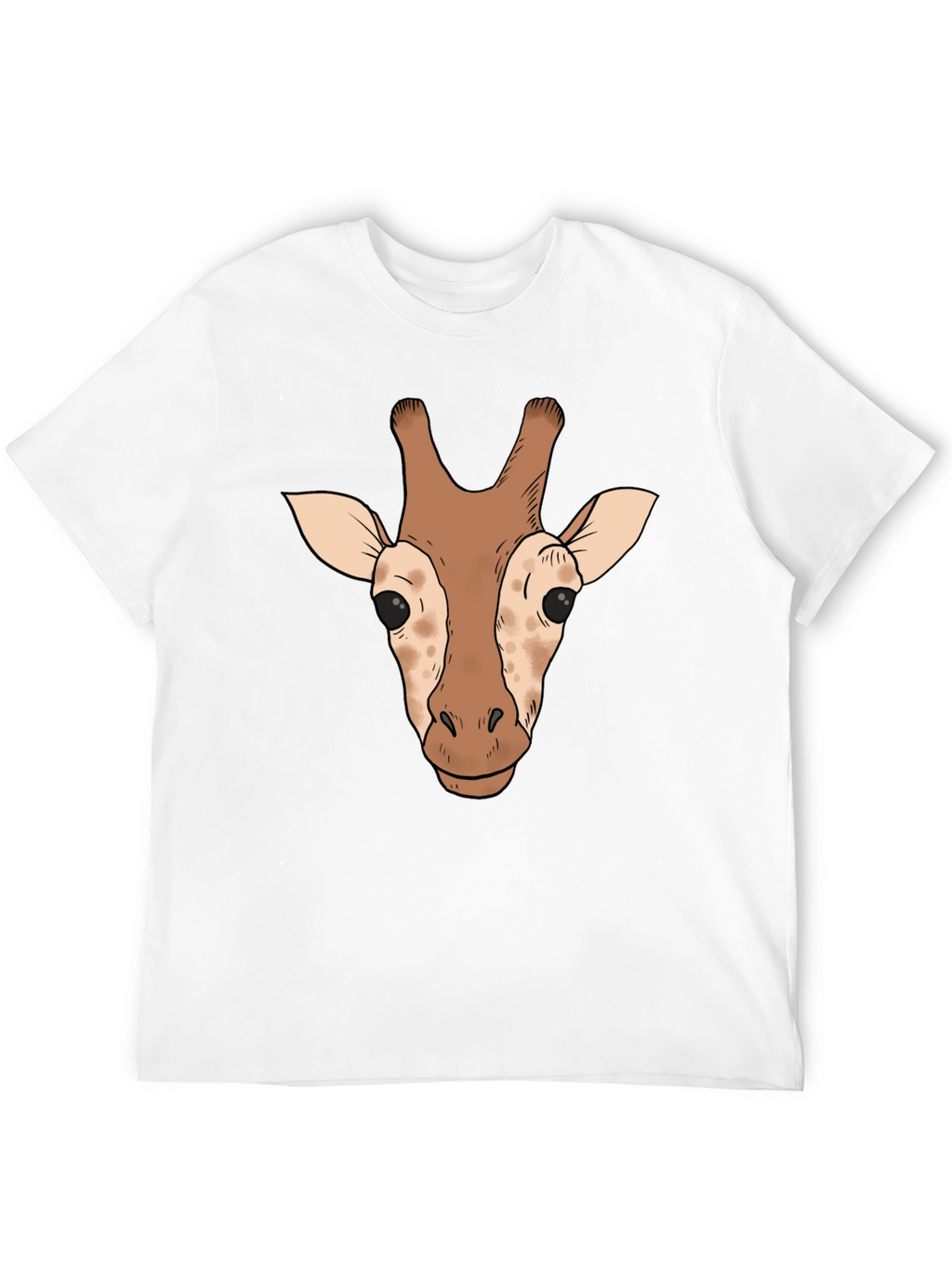 Giraffe Head Graphic Tee - Black Casual T-Shirt