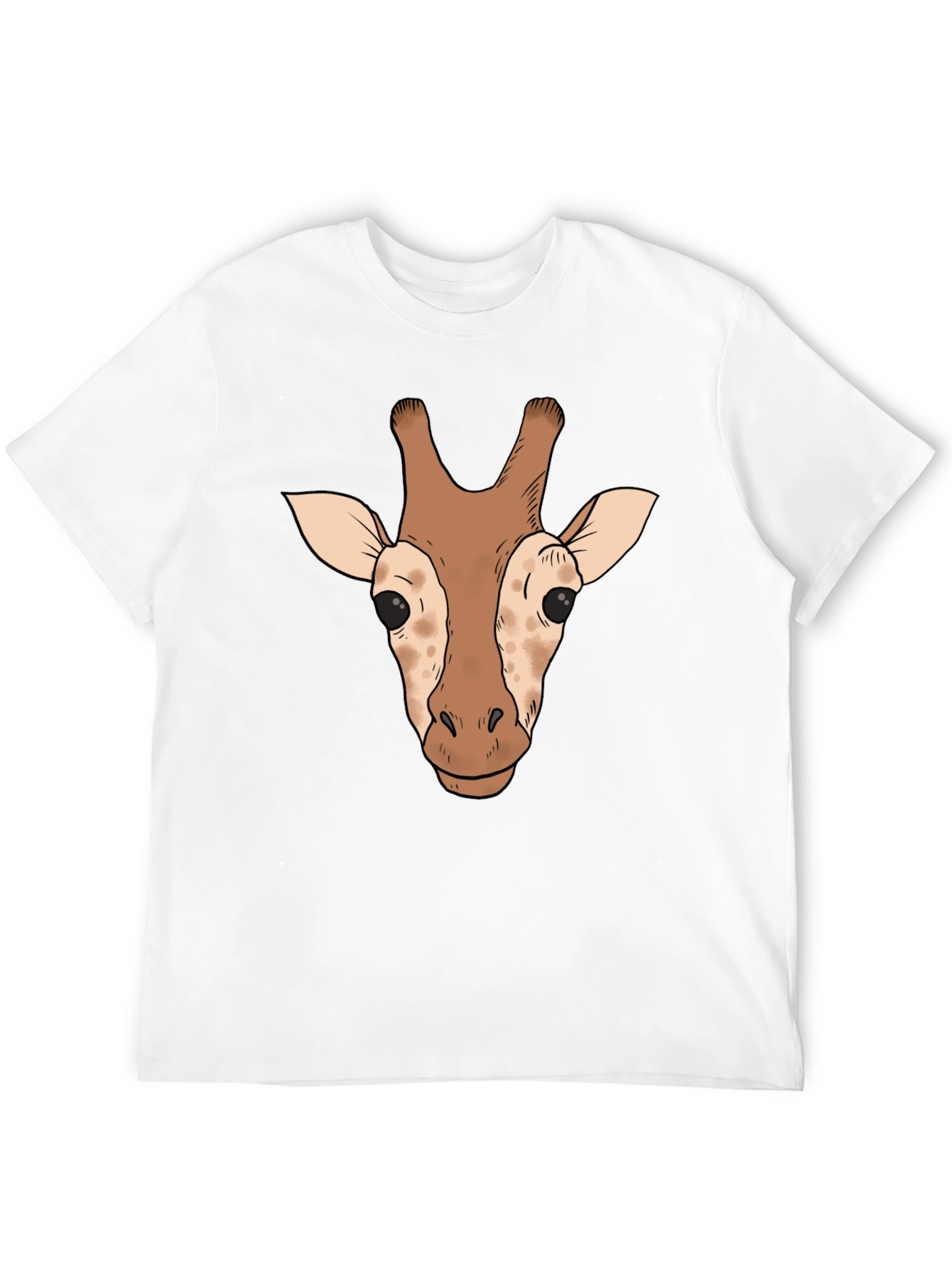 Giraffe Head Graphic Tee - Black Casual T-Shirt