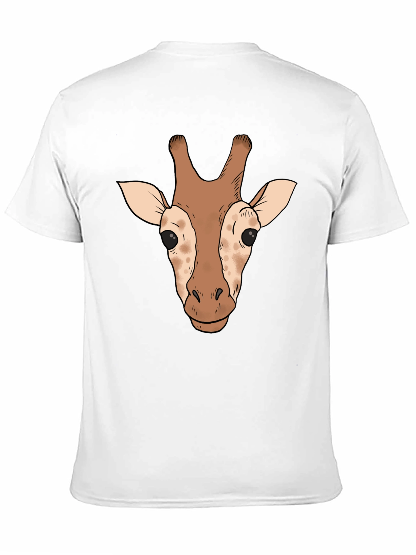 Giraffe Head Graphic Tee - Black Casual T-Shirt