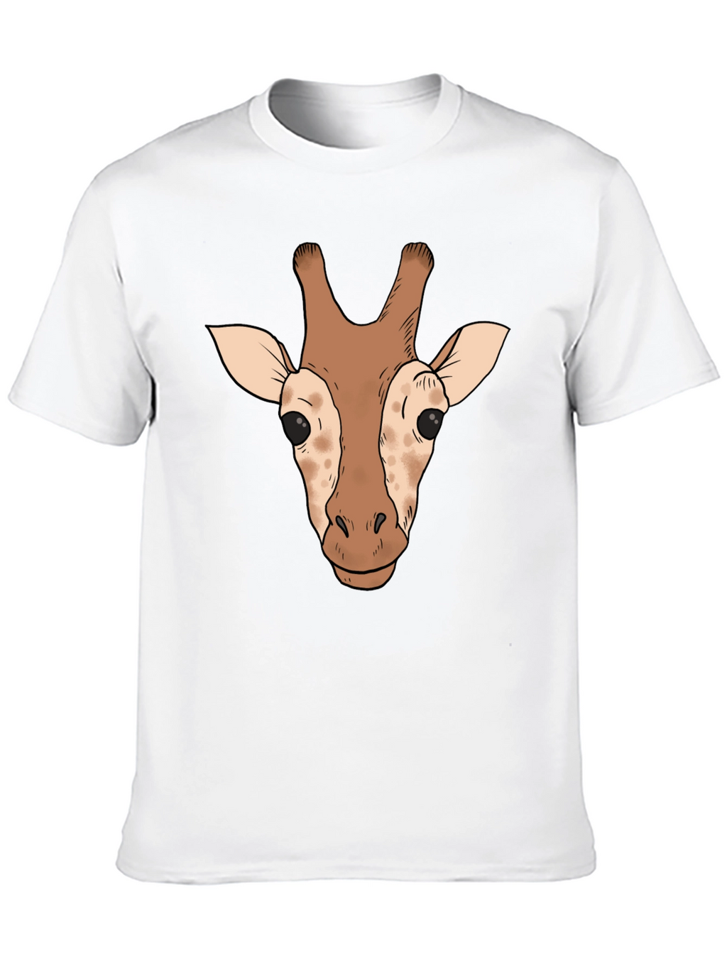 Giraffe Head Graphic Tee - Black Casual T-Shirt