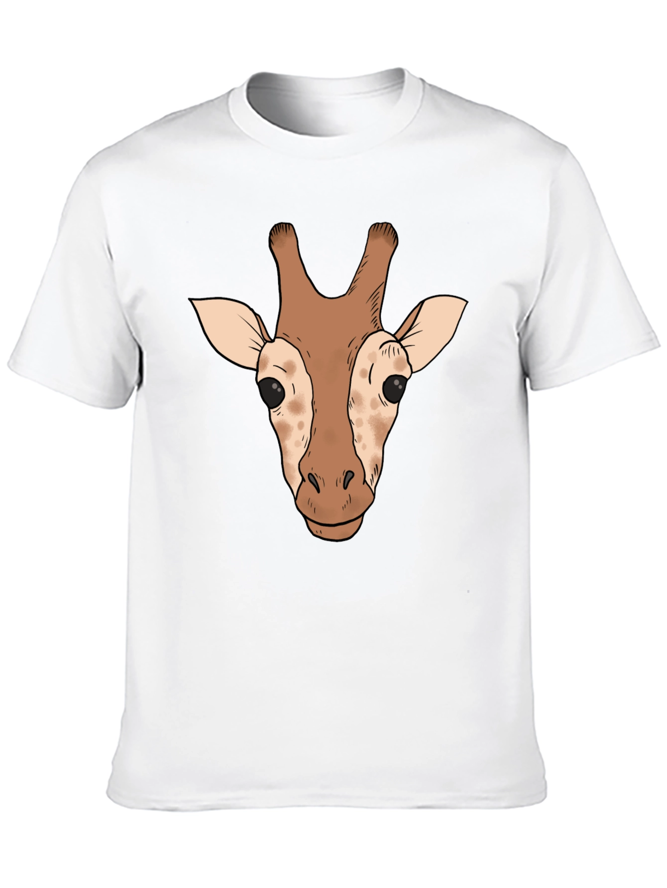 Giraffe Head Graphic Tee - Black Casual T-Shirt