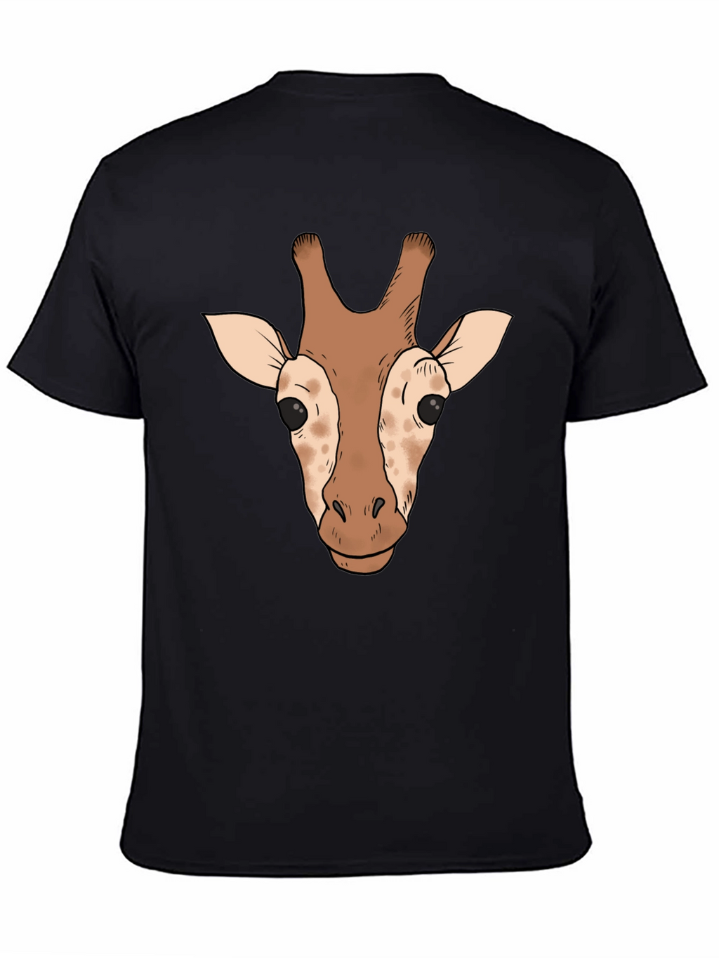 Giraffe Head Graphic Tee - Black Casual T-Shirt