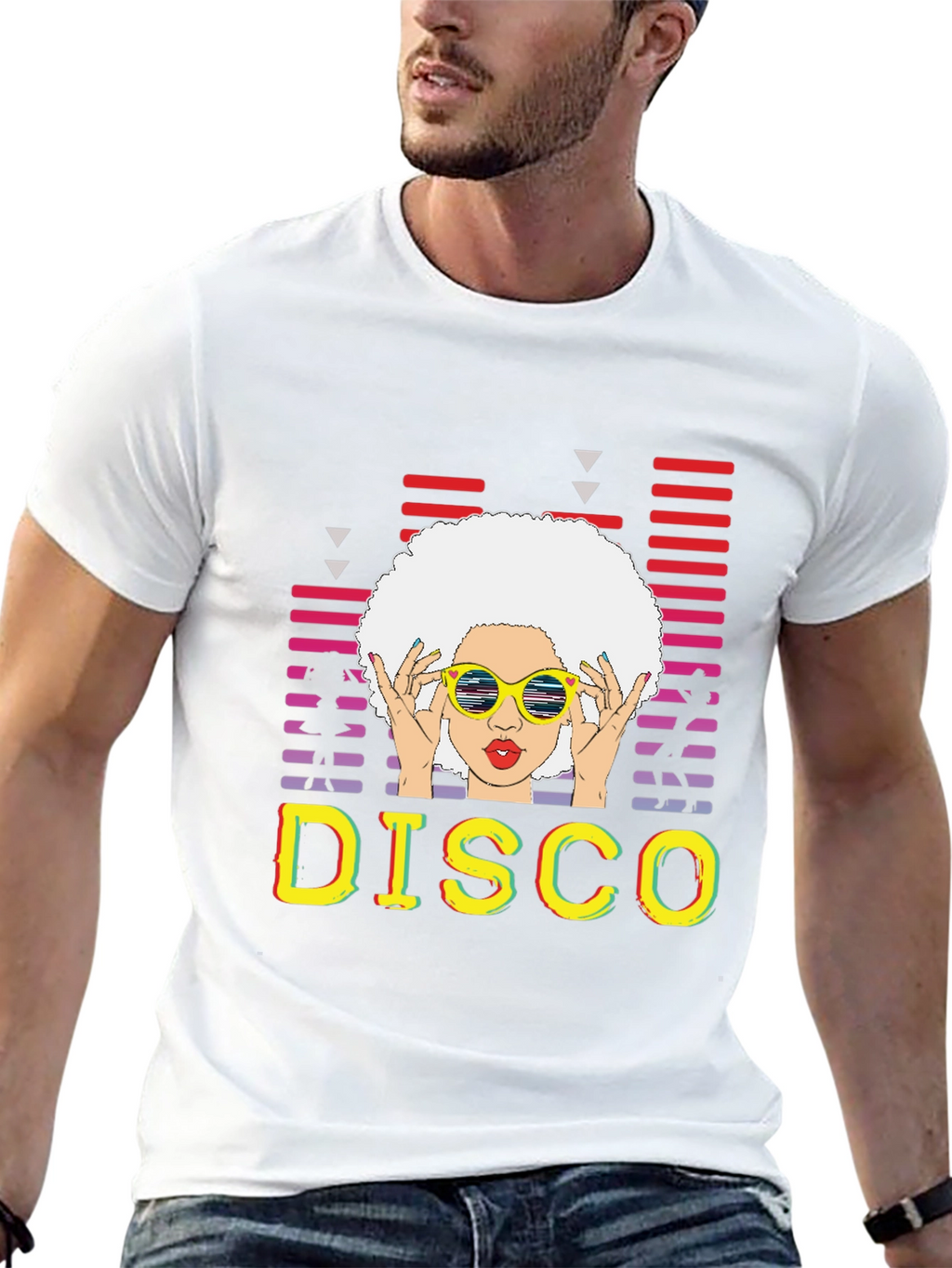 Retro Disco T-Shirt - Afro Hairstyle Graphic Tee