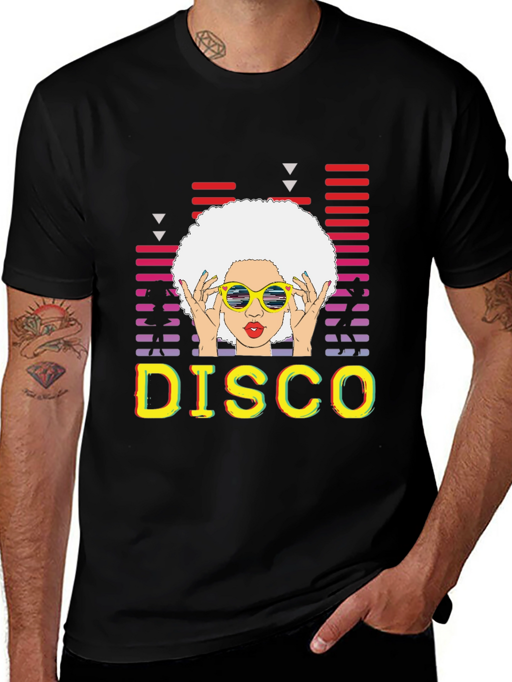Retro Disco T-Shirt - Afro Hairstyle Graphic Tee