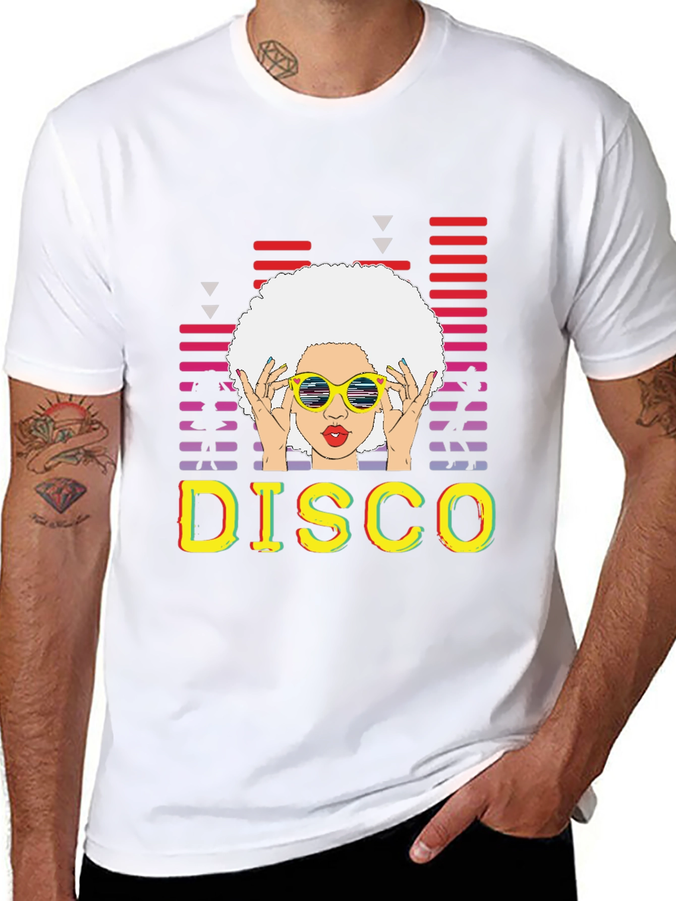 Retro Disco T-Shirt - Afro Hairstyle Graphic Tee