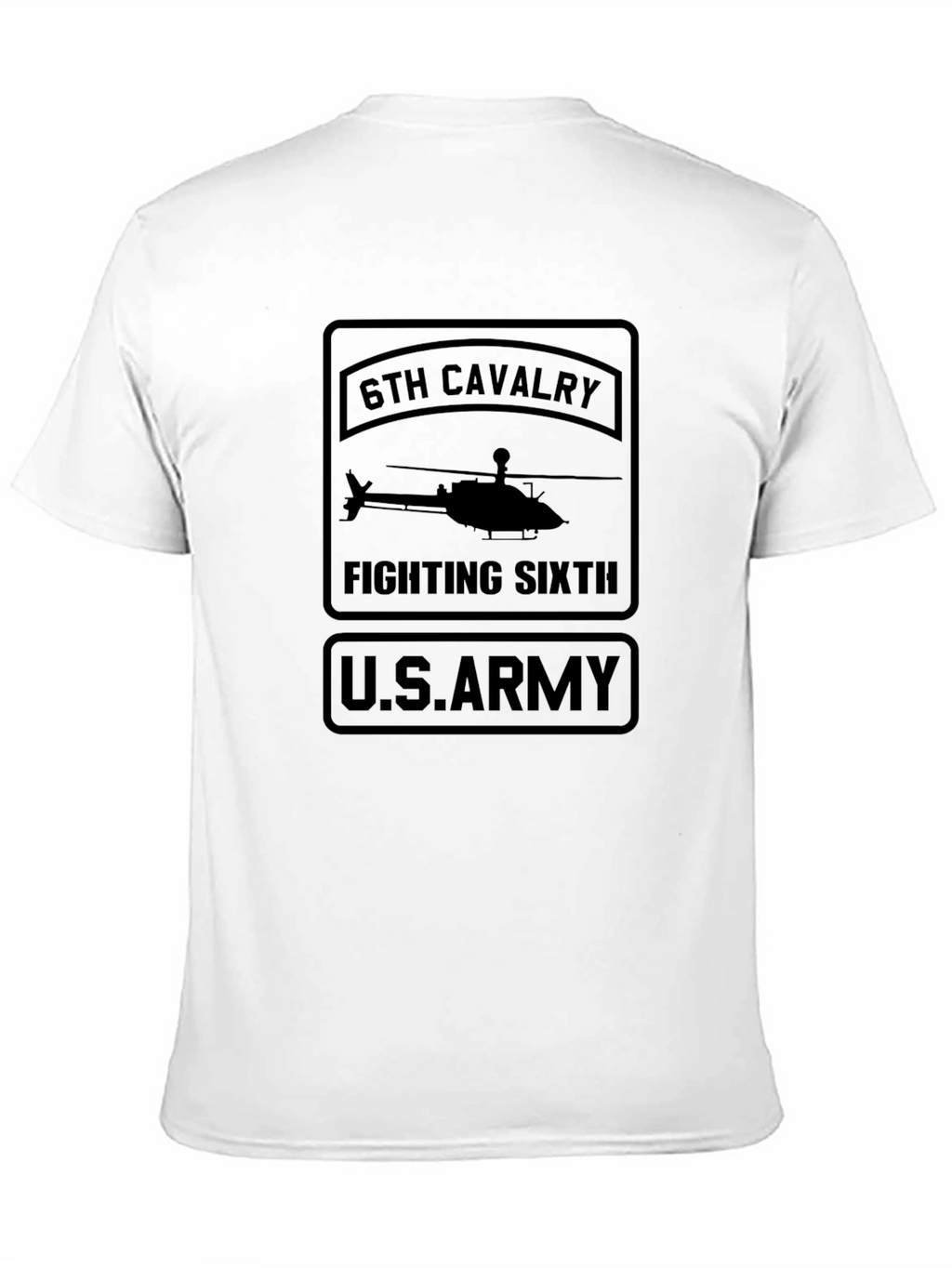 6th Cavalry Fighting Sixth U.S. Army Black T-Shirt