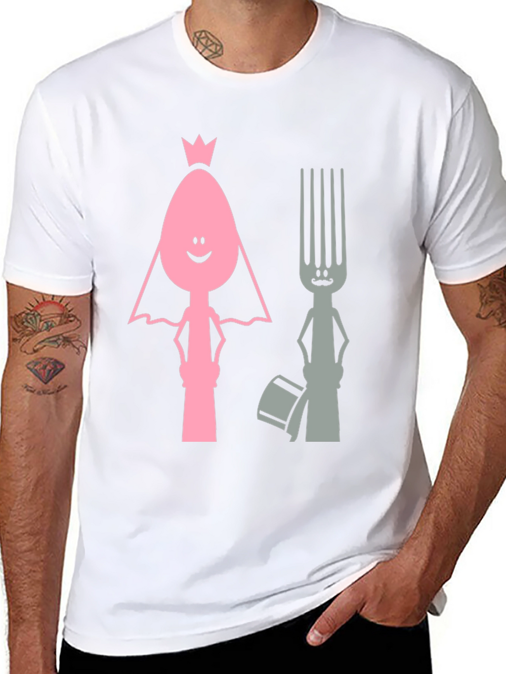 Funny Spoon and Fork Wedding T-Shirt