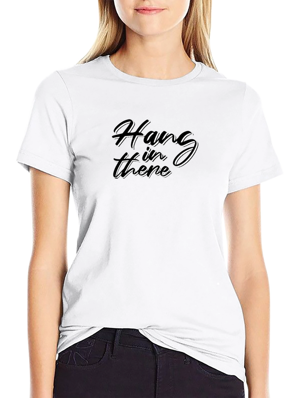 Hang In There Graphic T-Shirt - Black Casual Tee