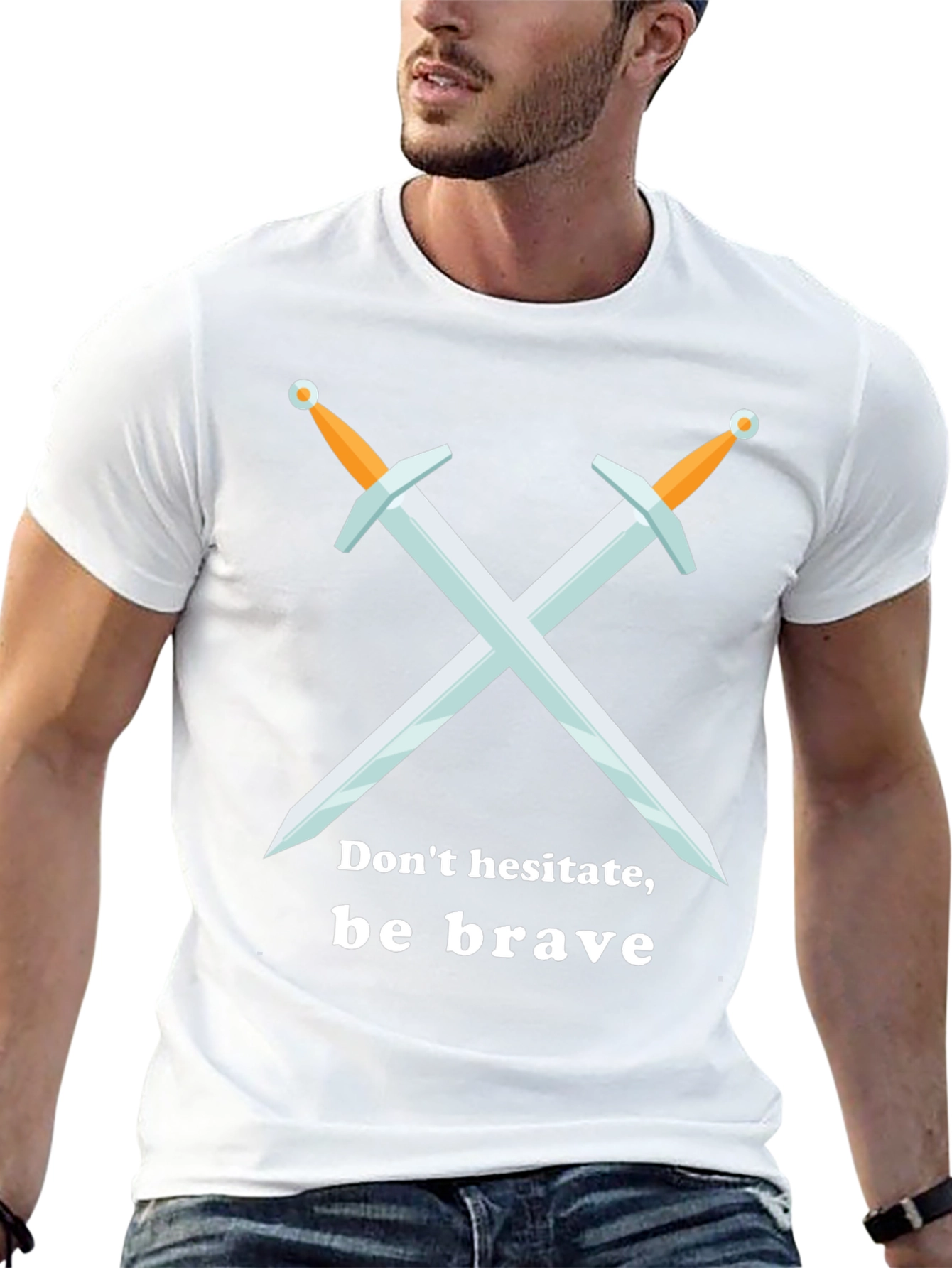 Be Brave T-Shirt Sword Graphic Tee - Black