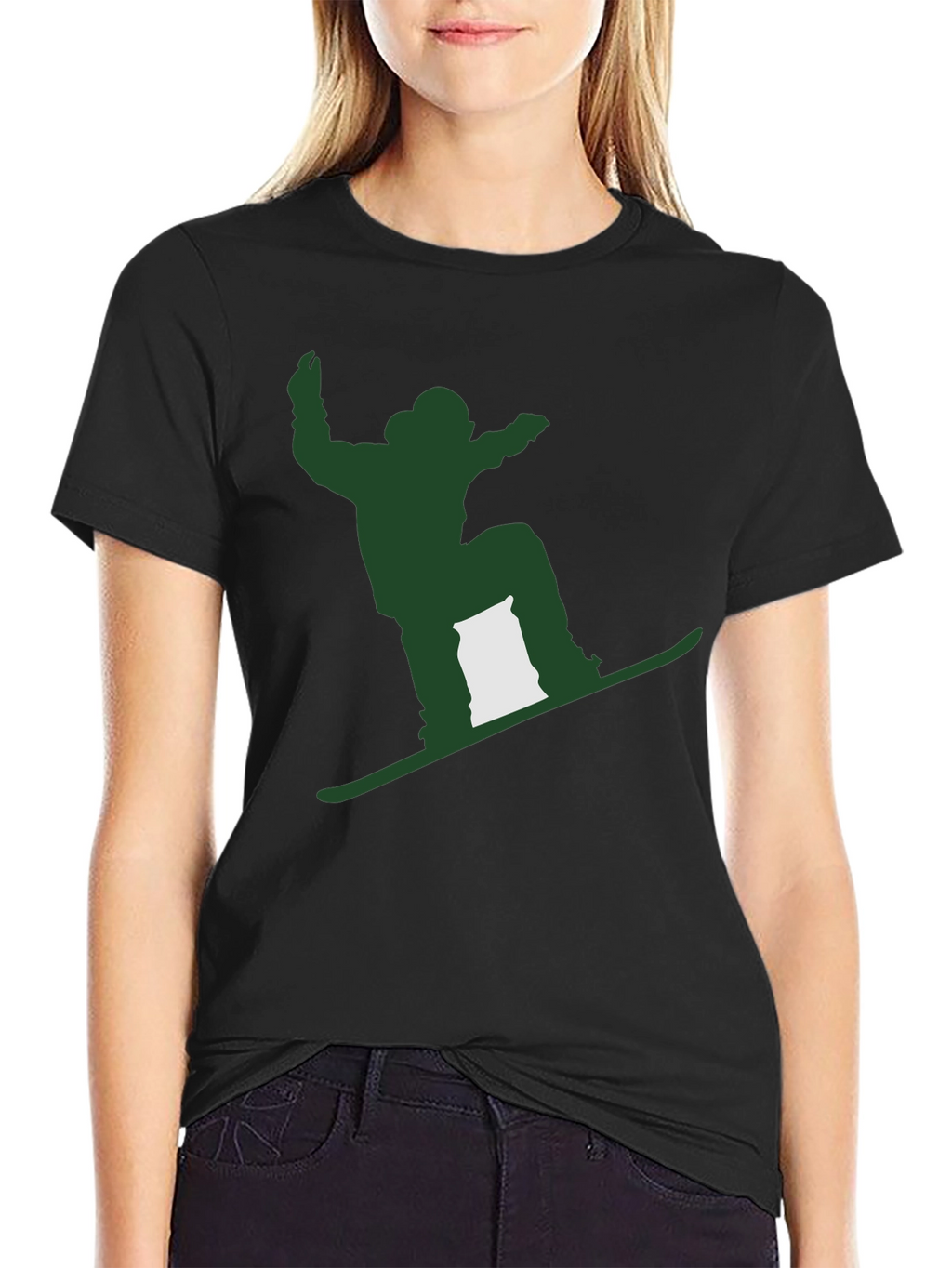 Snowboarder Graphic Tee - Mens Black Cotton T-Shirt