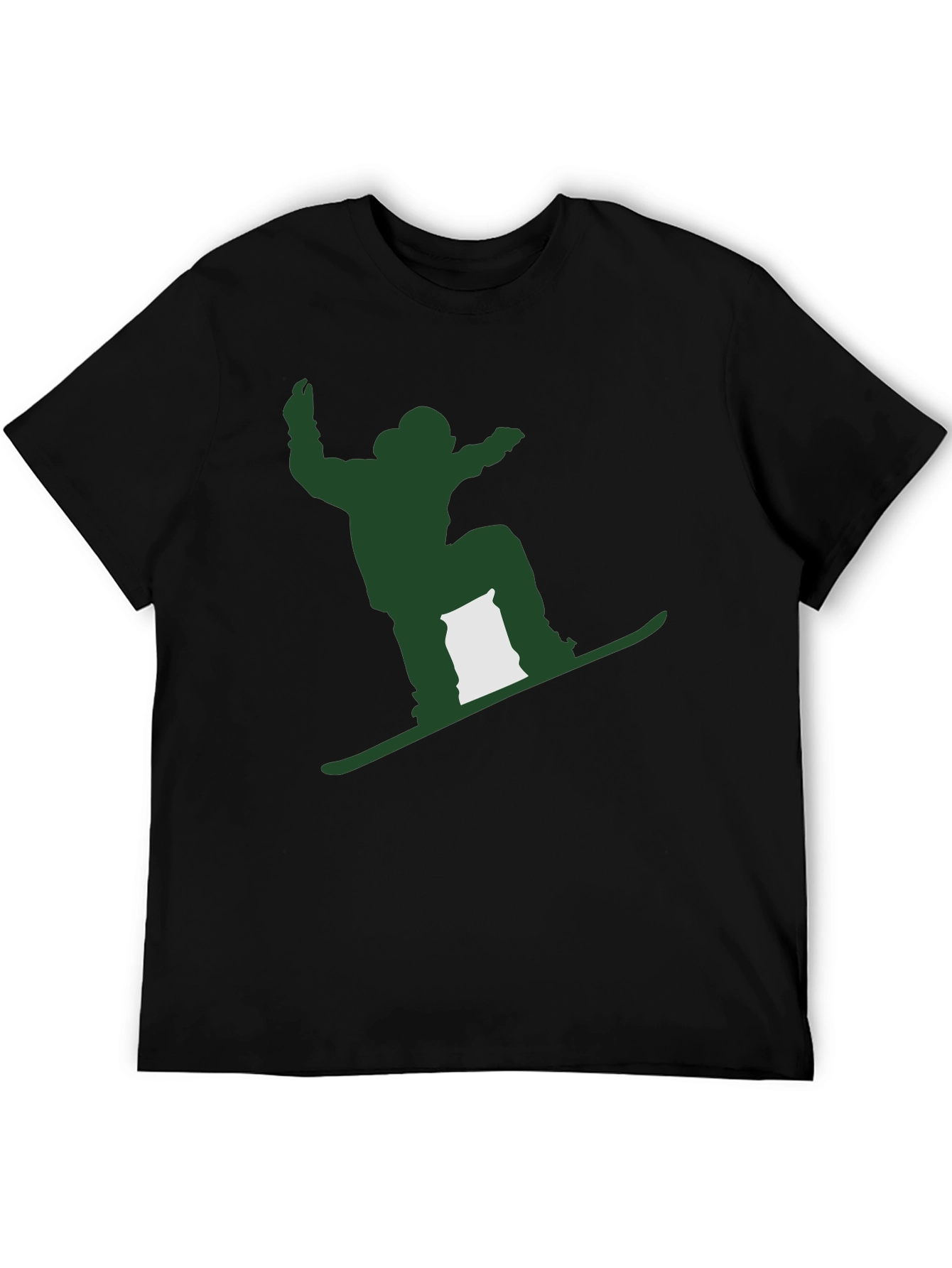 Snowboarder Graphic Tee - Mens Black Cotton T-Shirt