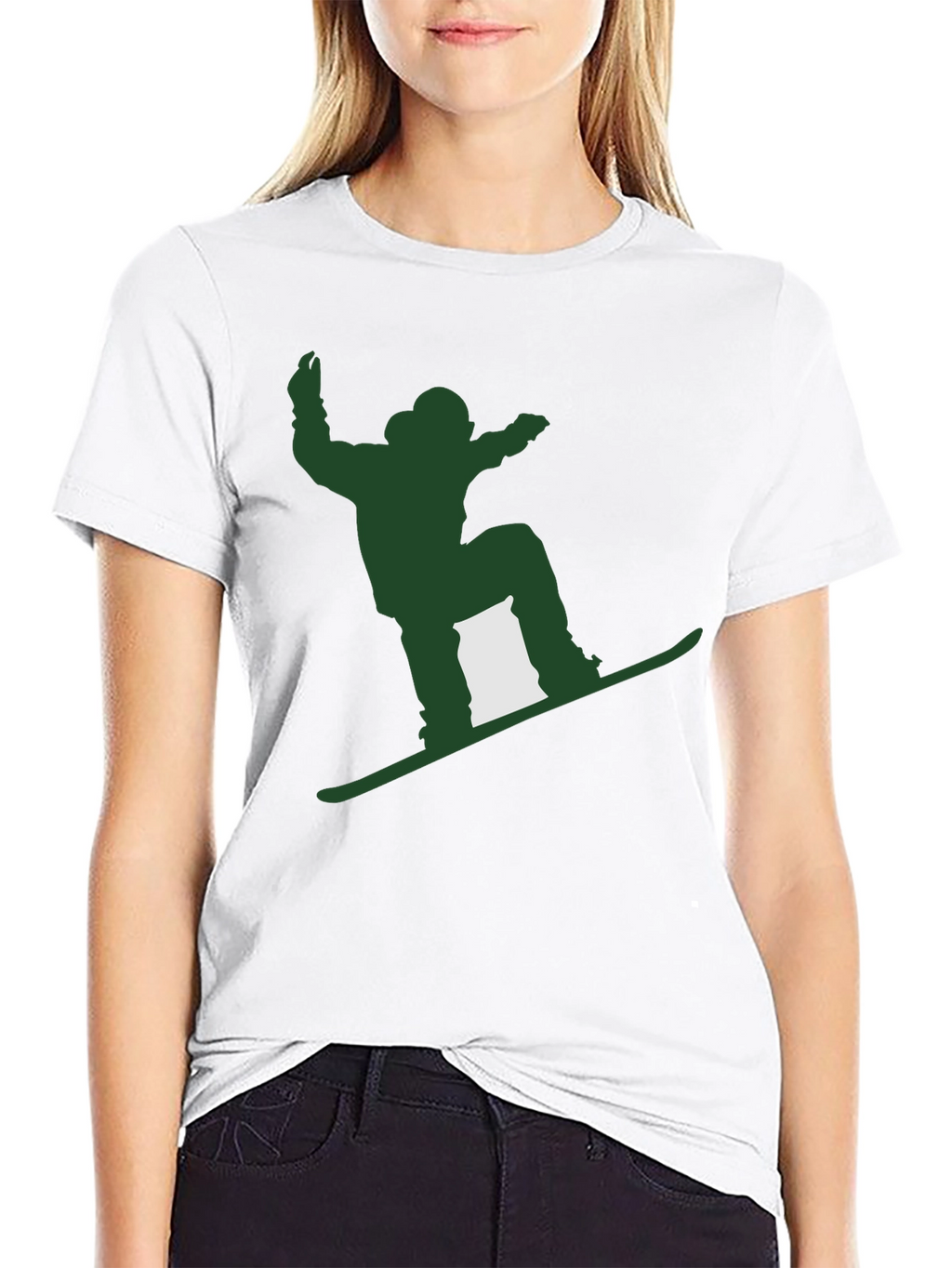 Snowboarder Graphic Tee - Mens Black Cotton T-Shirt