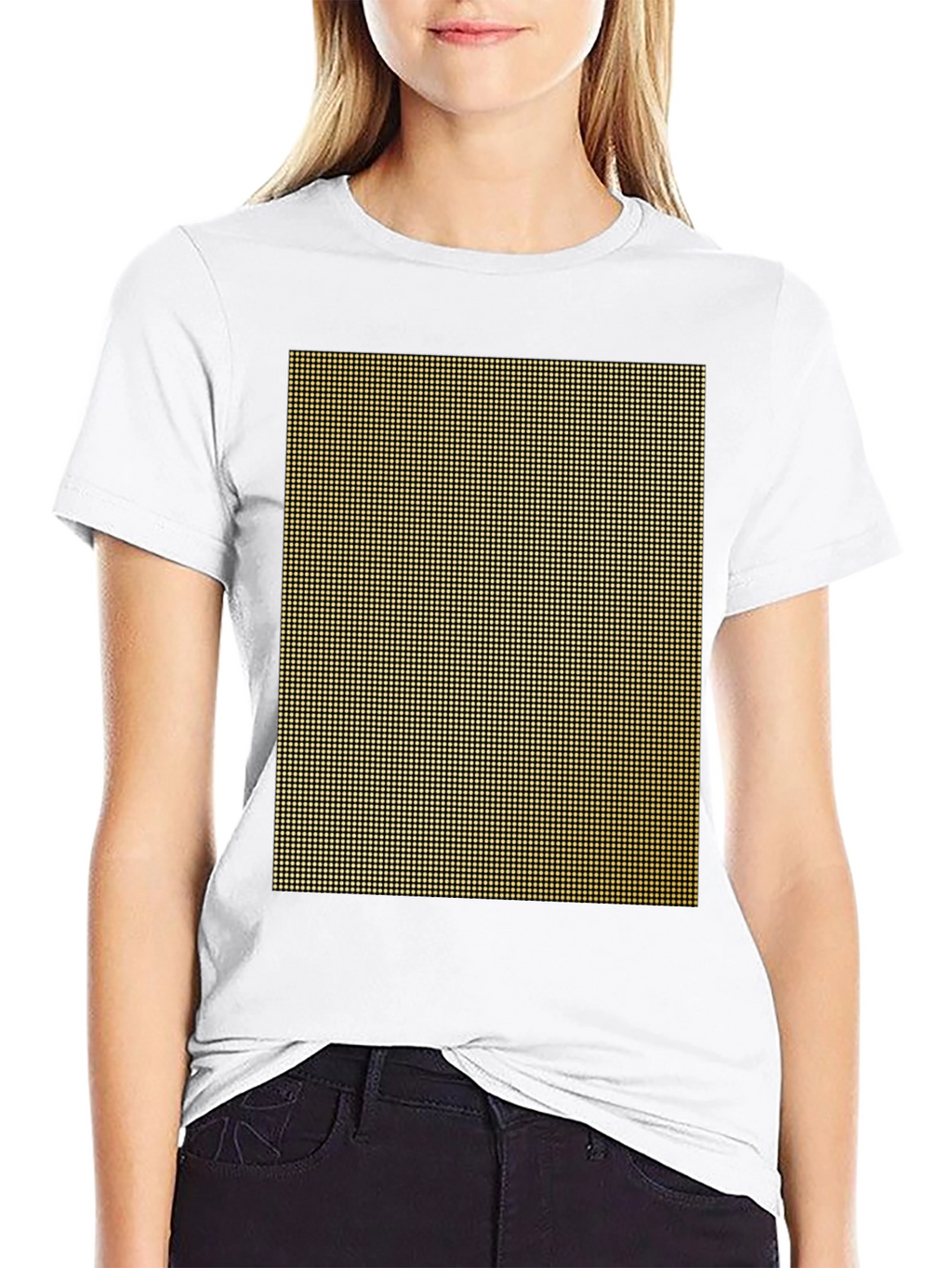 Geometric Grid Black T-Shirt