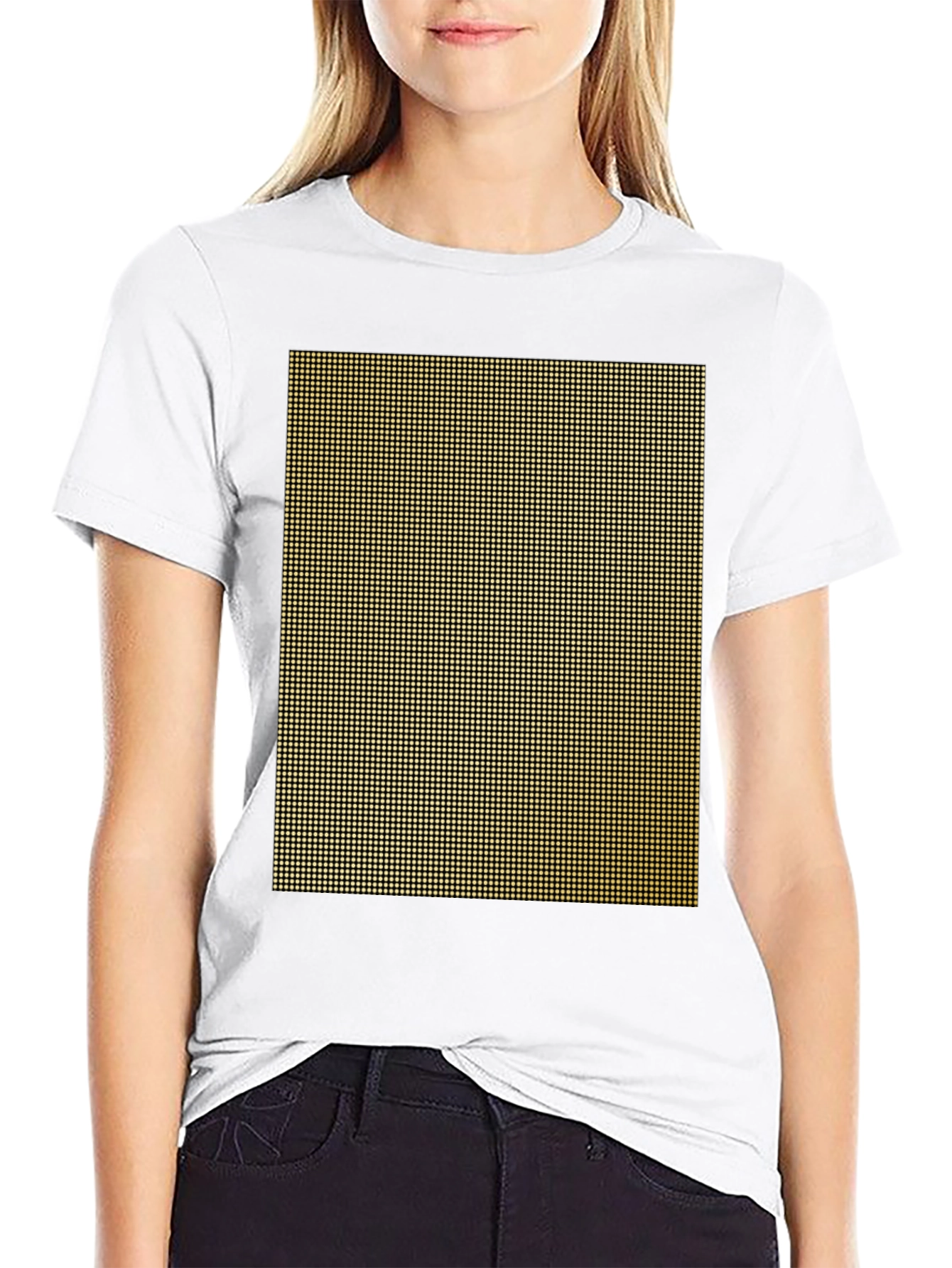 Geometric Grid Black T-Shirt