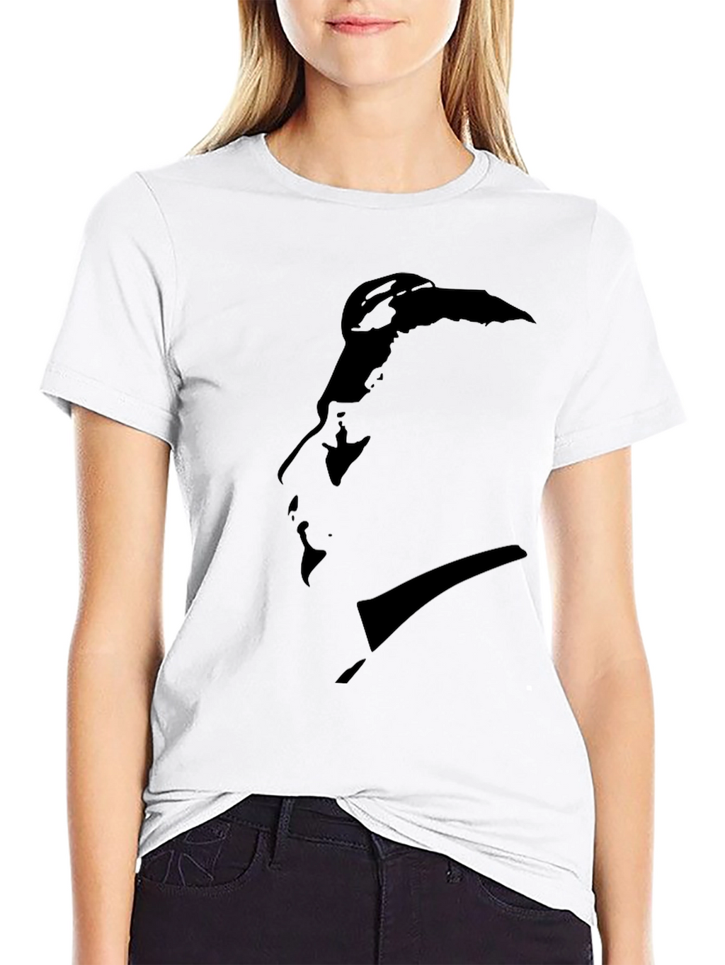 Minimalist Silhouette Graphic Black T-Shirt