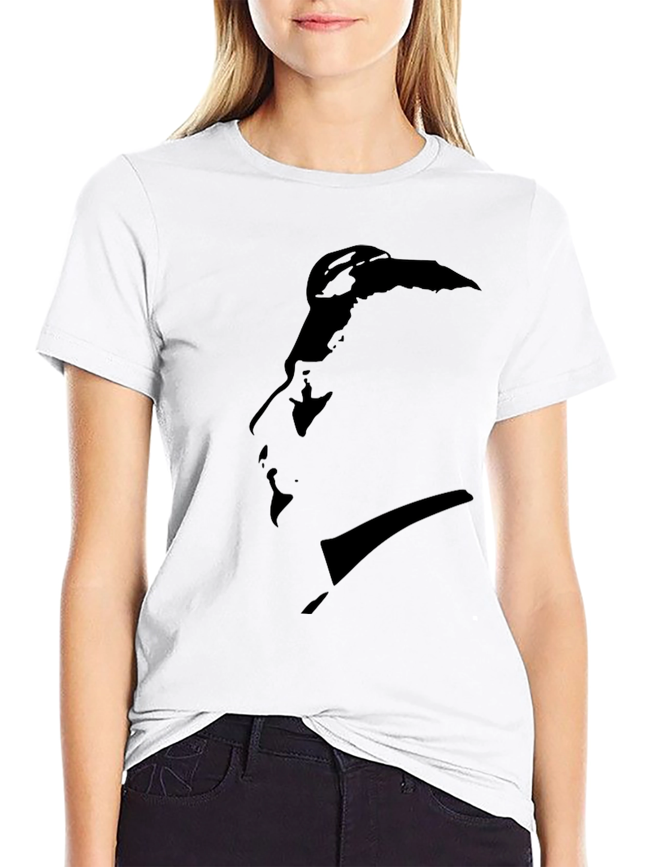 Minimalist Silhouette Graphic Black T-Shirt