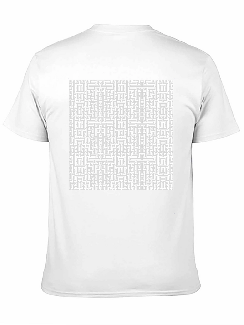 Maze Patterned T-Shirt - Black Cotton Tee