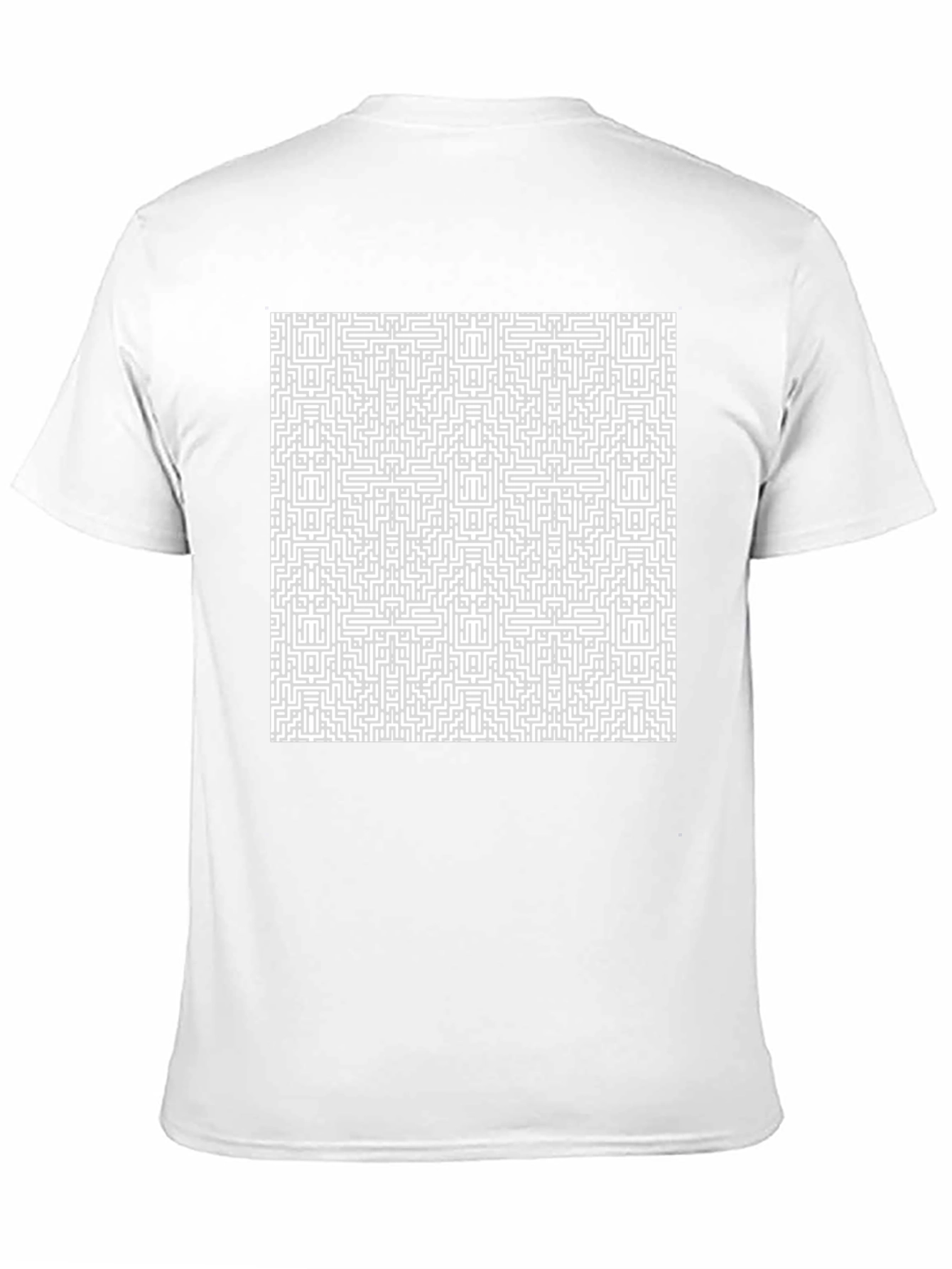 Maze Patterned T-Shirt - Black Cotton Tee