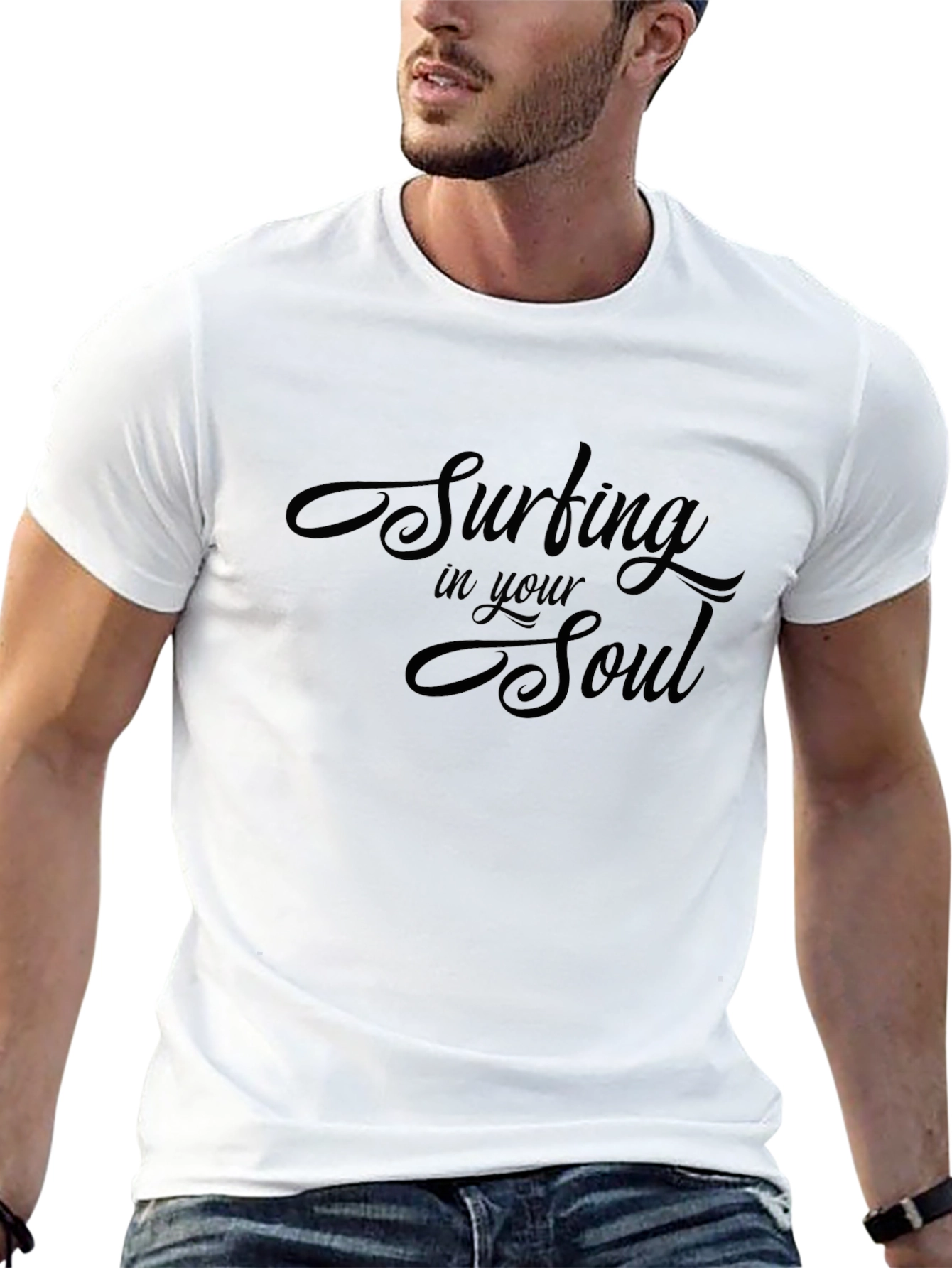 Surfing in your Soul Graphic T-Shirt - Black