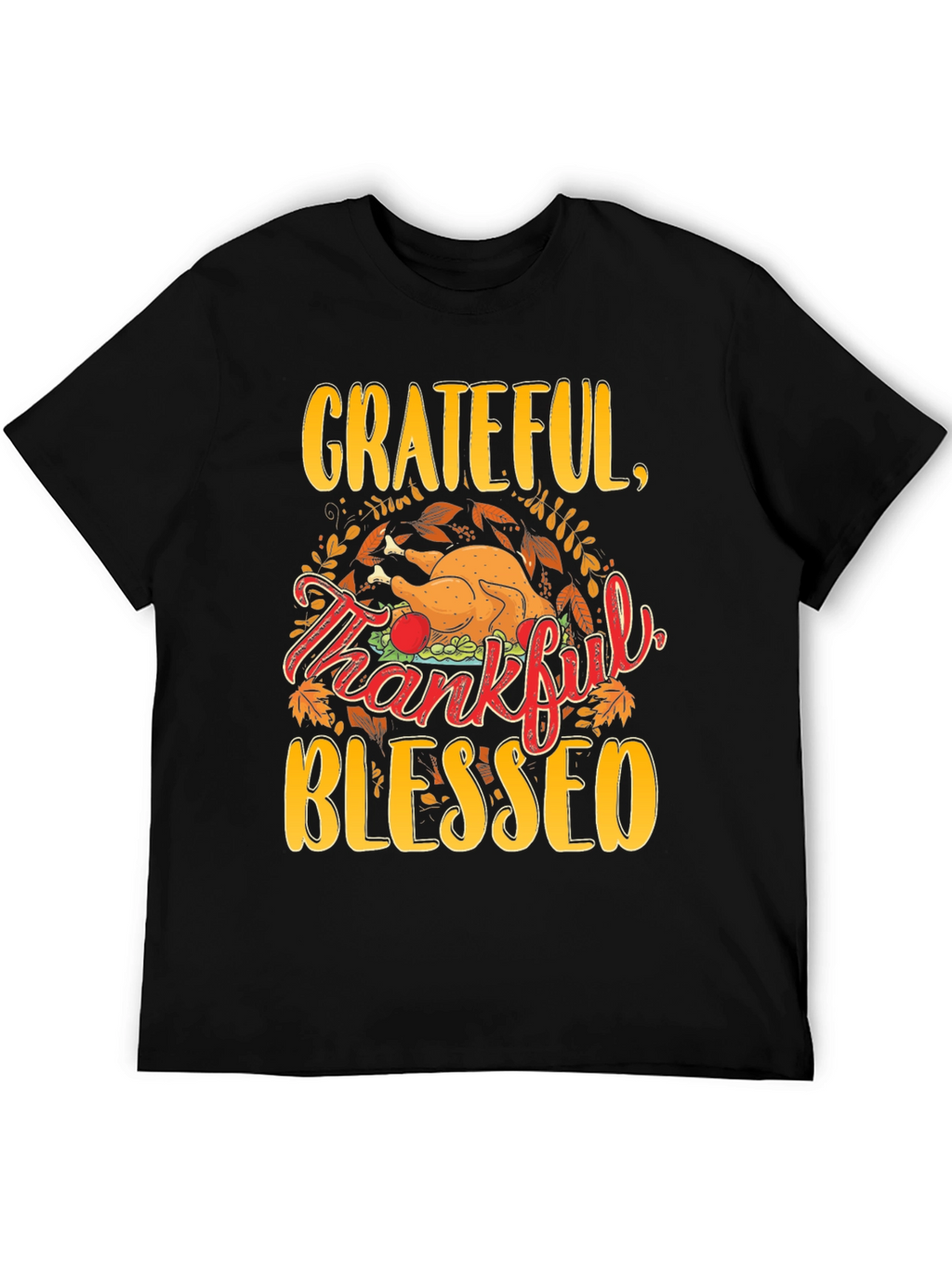 Grateful Thankful Blessed Thanksgiving T-Shirt