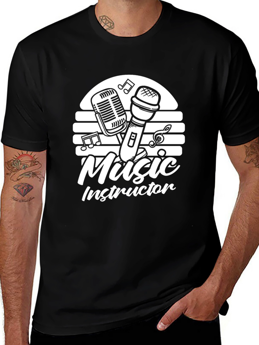 Music Instructor Black Graphic Tee