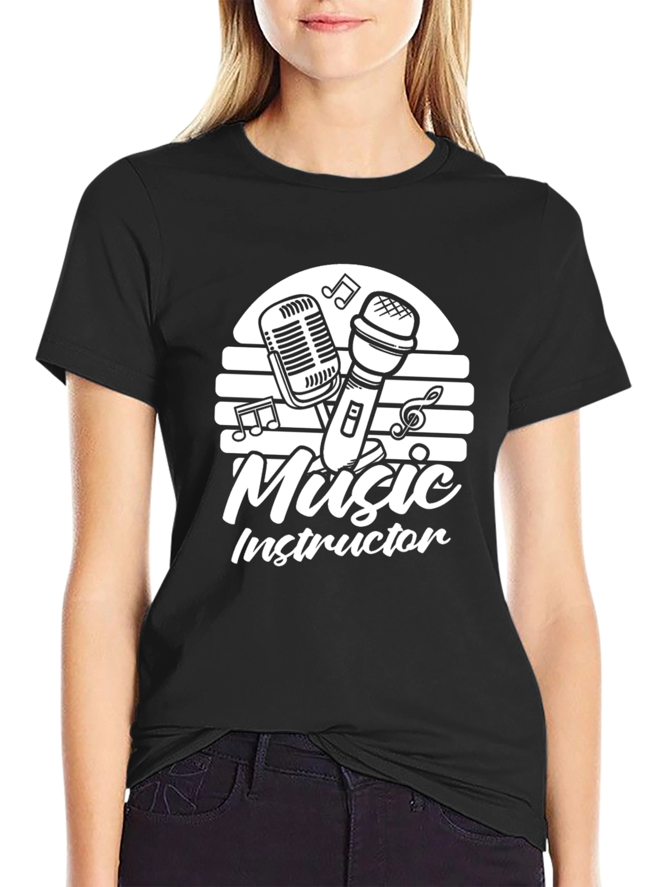 Music Instructor Black Graphic Tee