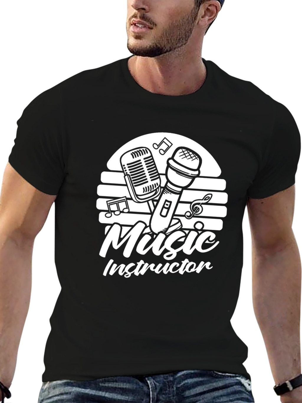 Music Instructor Black Graphic Tee