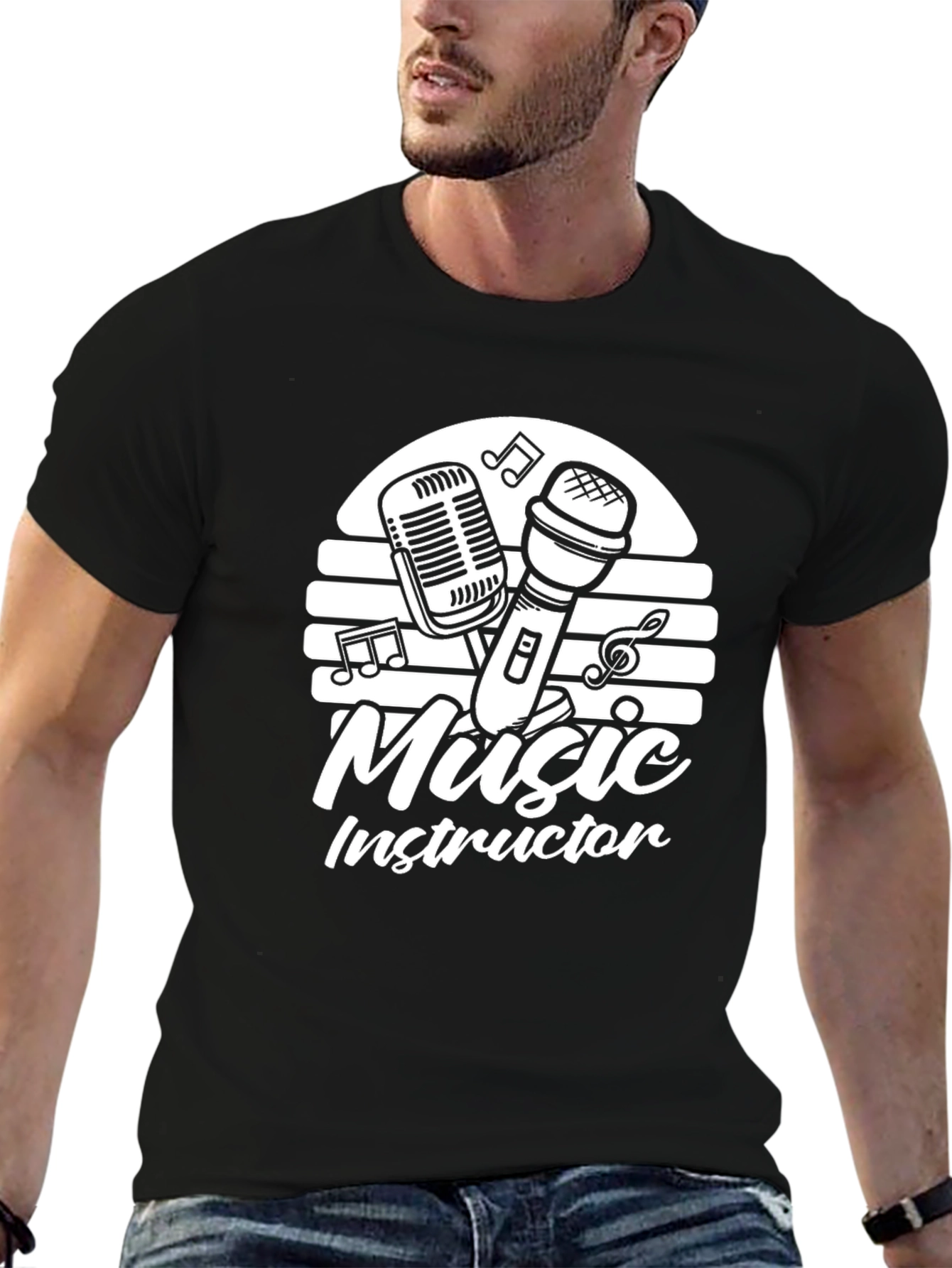 Music Instructor Black Graphic Tee