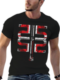Distressed Flag Graphic Black T-Shirt