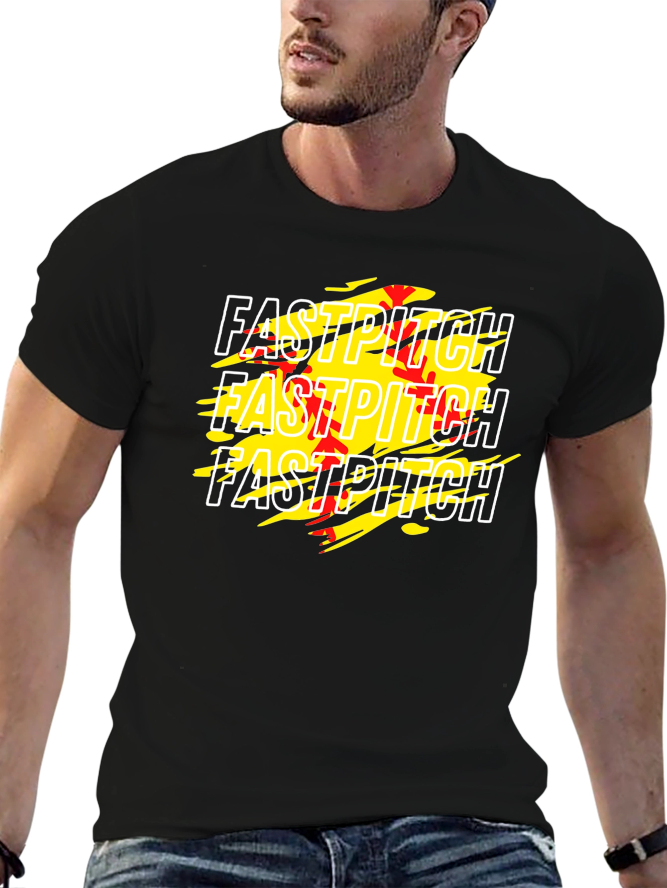 Fastpitch Graphic Tee - Black Cotton T-Shirt