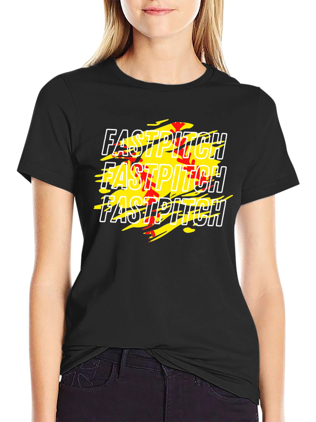 Fastpitch Graphic Tee - Black Cotton T-Shirt